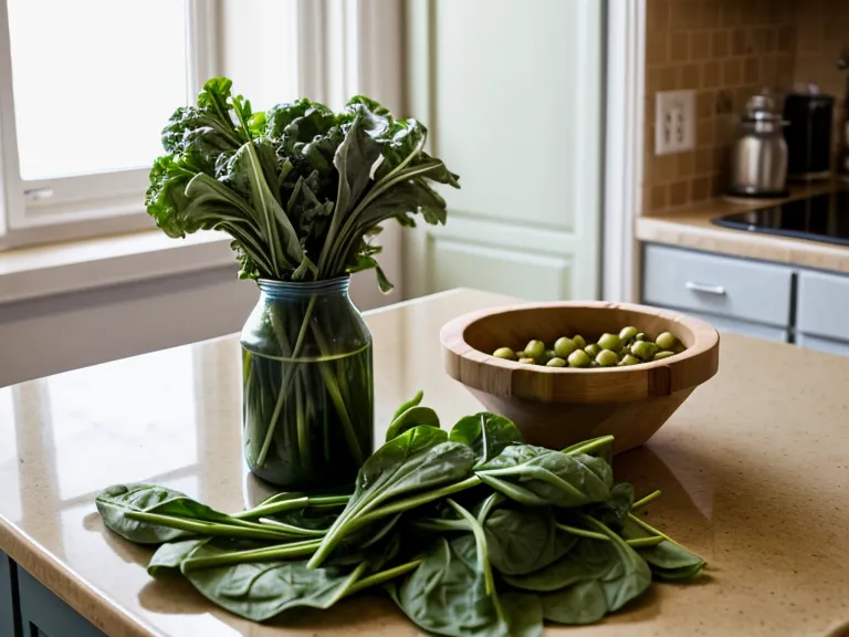 Bags of pre-washed salad and canned chickpeas on a kitchen counter.