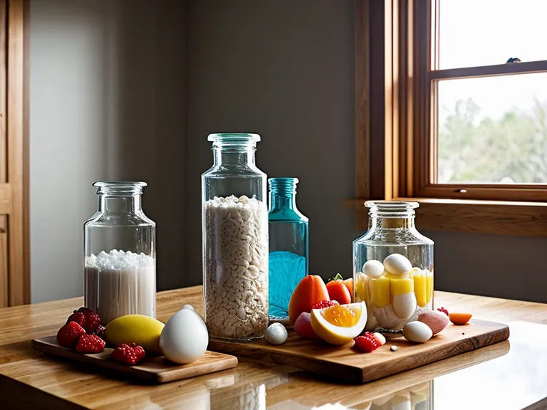 Glass containers filled with prepped proteins and fruits for the week.